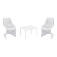 Bloom Conversation Set with Sky 24" Side Table White S048109