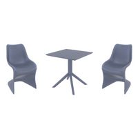 Bloom Dining Set with Sky 27" Square Table Dark Gray S048108