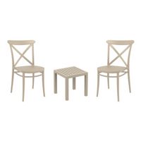 Cross Conversation Set with Ocean Side Table Taupe S254066