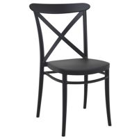 Cross Resin Outdoor Chair Black ISP254