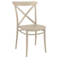 Cross Resin Outdoor Chair Taupe ISP254