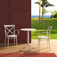 Cross XL Bistro Set with Octopus 24" Round Table White S256160