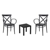 Cross XL Conversation Set with Ocean Side Table Black S256066