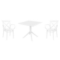 Cross XL Dining Set with Sky 31" Square Table White S256106