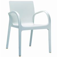 Dejavu Glossy Plastic Outdoor Arm Chair White ISP032