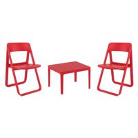 Dream Conversation Set with Sky 24" Side Table Red S079109