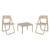 Dream Conversation Set with Sky 24" Side Table Taupe S079109