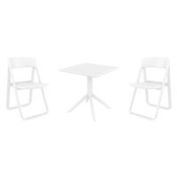 Dream Dining Set with Sky 27" Square Table White S079108