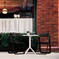 Dream Folding Outdoor Bistro Set with White Table and 2 Black Chairs ISP0791S