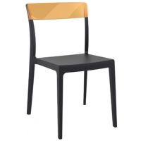Flash Dining Chair Black with Transparent Amber ISP091