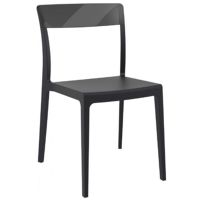 Flash Dining Chair Black with Transparent Black ISP091