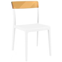 Flash Dining Chair White with Transparent Amber ISP091