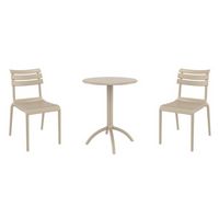 Helen Bistro Set with Octopus 24" Round Table Taupe S284160