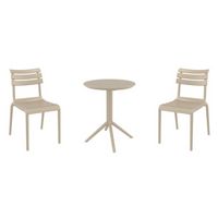 Helen Bistro Set with Sky 24" Round Folding Table Taupe S284121