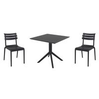 Helen Dining Set with Sky 31" Square Table Black S284106