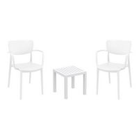 Lisa Conversation Set with Ocean Side Table White S126066
