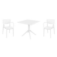 Lisa Dining Set with Sky 31" Square Table White S126106