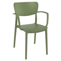 Lisa Outdoor Dining Arm Chair Olive Green ISP126
