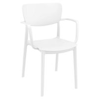 Lisa Outdoor Dining Arm Chair White ISP126