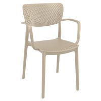 Loft Outdoor Dining Arm Chair Taupe ISP128