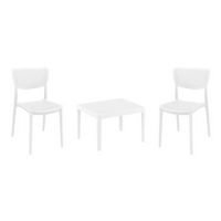 Lucy Conversation Set with Sky 24" Side Table White S129109