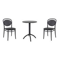 Marcel Bistro Set with Octopus 24" Round Table Black S257160