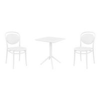 Marcel Bistro Set with Sky 24" Square Folding Table White S257114