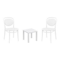 Marcel Conversation Set with Ocean Side Table White S257066