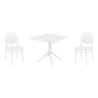 Marcel Dining Set with Sky 31" Square Table White S257106