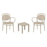 Marcel XL Conversation Set with Ocean Side Table Taupe S258066