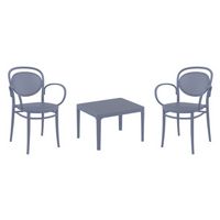 Marcel XL Conversation Set with Sky 24" Side Table Dark Gray S258109