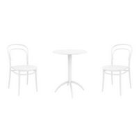 Marie Bistro Set with Octopus 24" Round Table White S251160