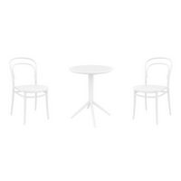 Marie Bistro Set with Sky 24" Round Folding Table White S251121