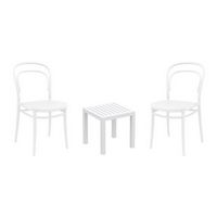 Marie Conversation Set with Ocean Side Table White S251066