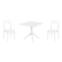 Marie Dining Set with Sky 31" Square Table White S251106