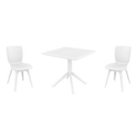 Mio PP Dining Set with Sky 31" Square Table White S094106