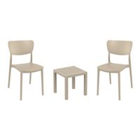 Monna Conversation Set with Ocean Side Table Taupe S127066