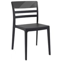 Moon Dining Chair Black with Transparent Black ISP090