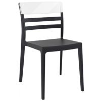 Moon Dining Chair Black with Transparent Clear ISP090