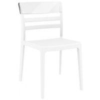 Moon Dining Chair White with Transparent Clear ISP090