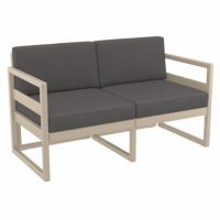 Mykonos Patio Loveseat Taupe with Charcoal Cushion ISP1312