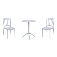 Napoleon Bistro Set with Octopus 24" Round Table Silver Gray S044160