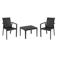 Pacific Balcony Set with Sky 24" Side Table Black S023109