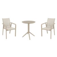 Pacific Bistro Set with Sky 24" Round Folding Table Taupe S023121