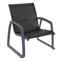 Pacific Club Arm Chair Dark Gray Frame with Black Sling ISP232