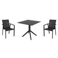 Pacific Dining Set with Sky 31" Square Table Black S023106