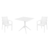 Pacific Dining Set with Sky 31" Square Table White S023106