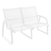 Pacific LoveSeat with Arms White Frame with White Sling ISP234