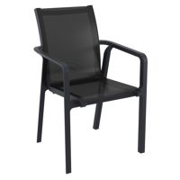 Pacific Sling Arm Chair Black Frame Black Sling ISP023