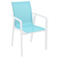 Pacific Sling Arm Chair White Frame Turquiose Sling ISP023